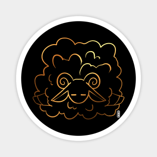 Golden Sheep Tired Magnet